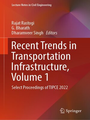 cover image of Recent Trends in Transportation Infrastructure, Volume 1